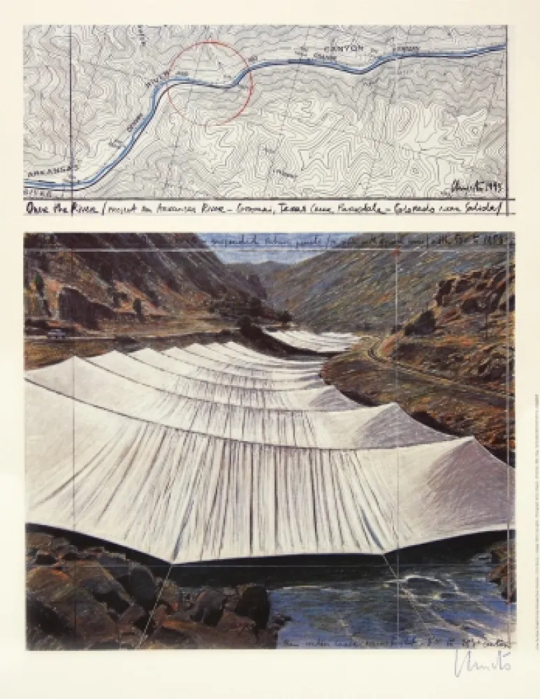 胶版印刷 Christo - Over The River I, Above