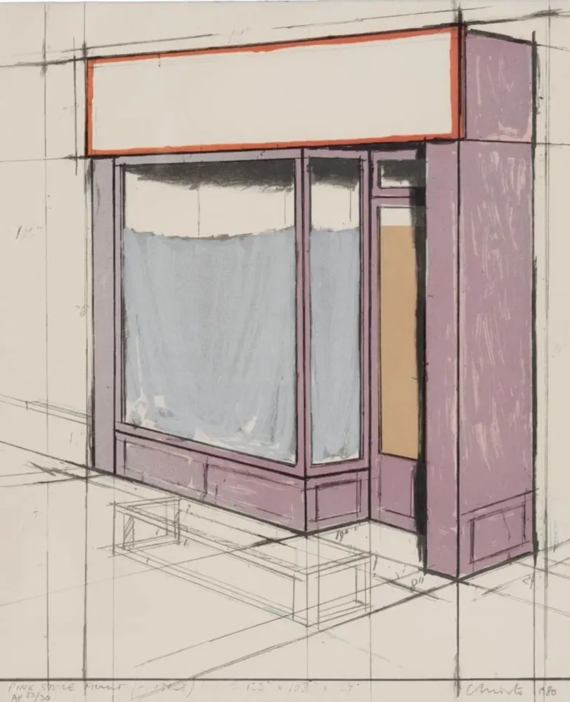 复数作品 Christo - Pink Store Front, Project (from Marginalia)
