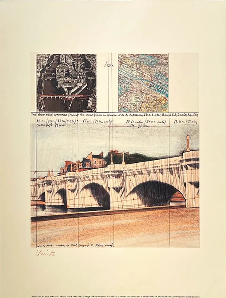 石版画 Christo - Pont neuf, Paris