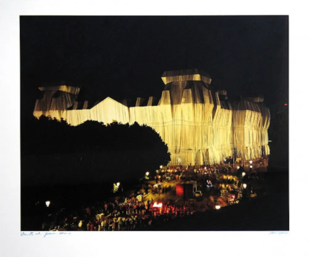 摄影 Christo - Reichstag/Berlin Nacht, Wrapped