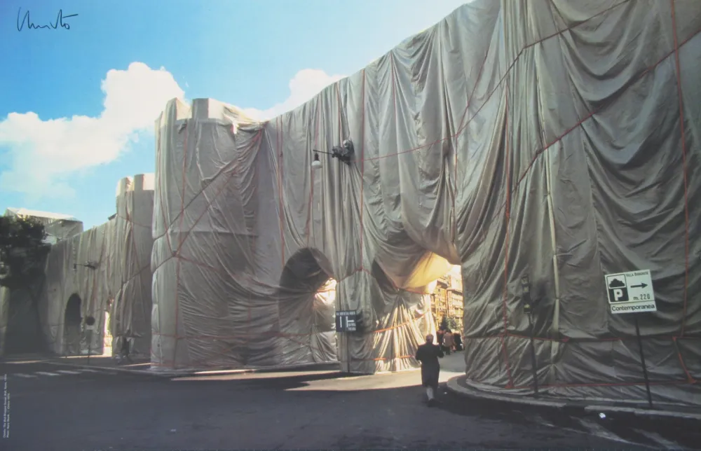 胶版印刷 Christo - Roman Wall wrapped