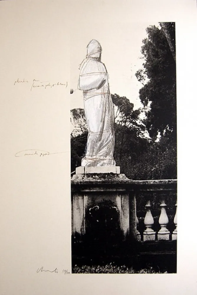 石版画 Christo - Schweiz Verpackte Venus-Villa Borghese