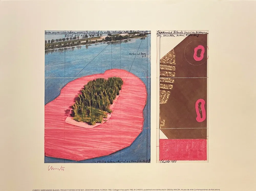 石版画 Christo - Surronded islands, Miami