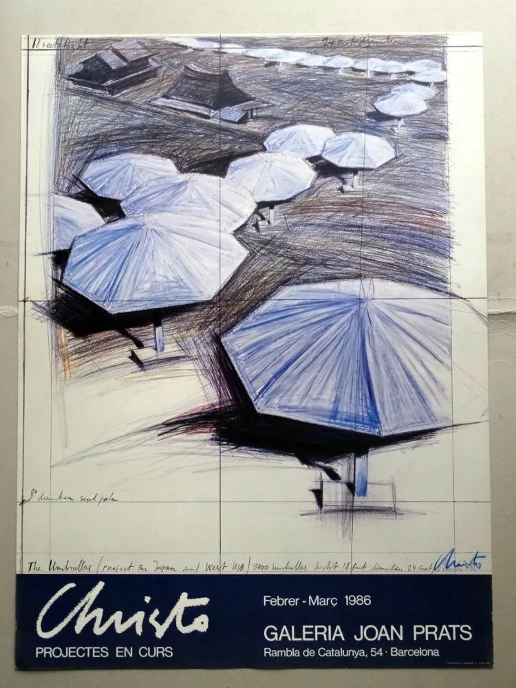 海报 Christo - The umbrelas - Joan Prats Signed