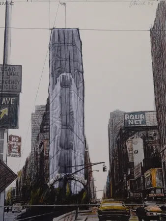 复数作品 Christo - Wrapped building/Project for #1 Times Square/Allied Chemical Tower