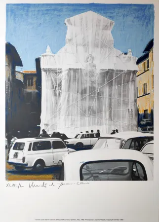 复数作品 Christo - Wrapped fountain Spoleto