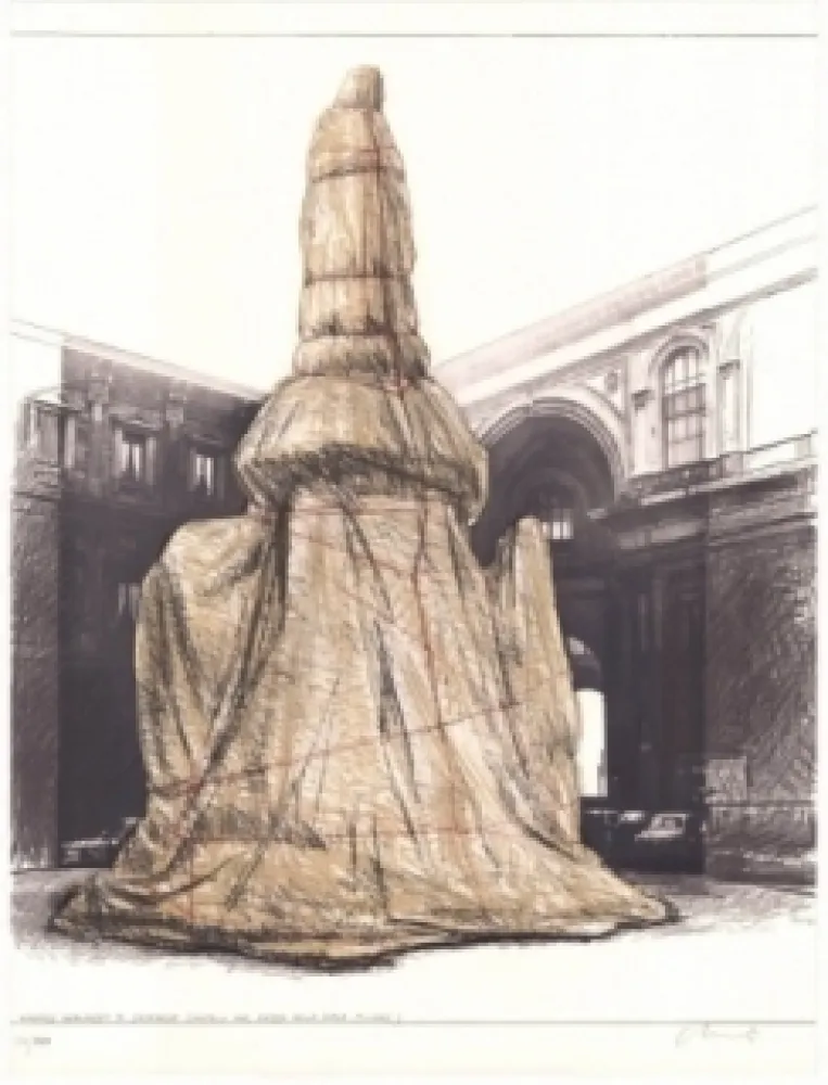石版画 Christo - Wrapped Monument to Leonardo