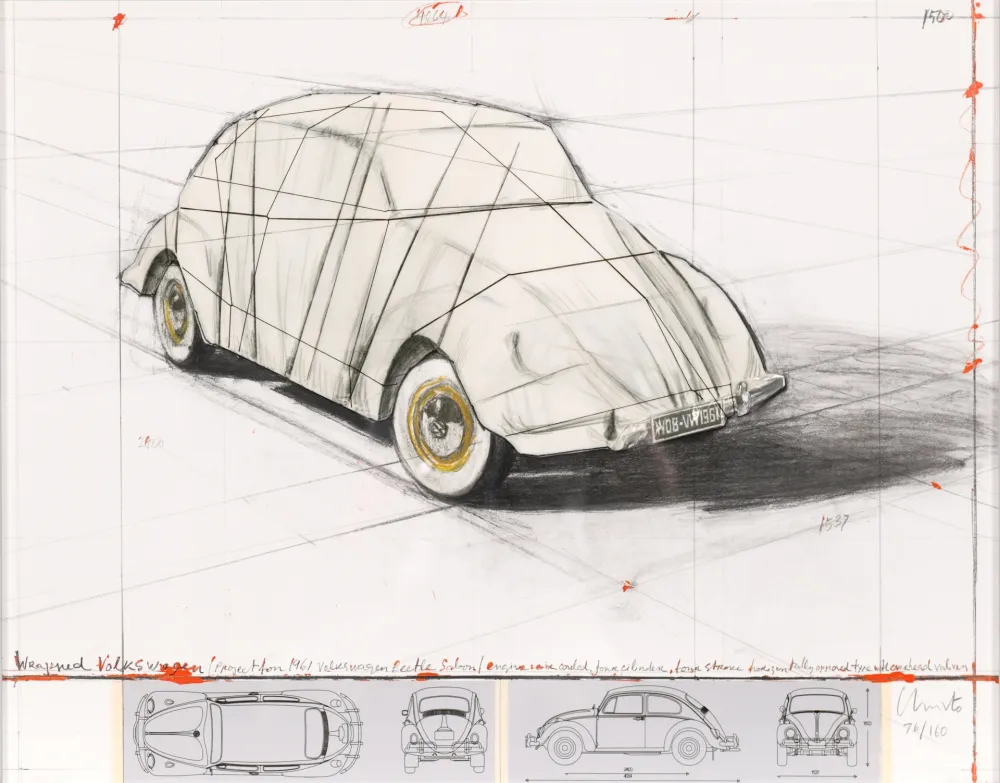 丝网印刷 Christo - Wrapped Volkswagen, Project for 1961 Volkswagen Beetle Saloon