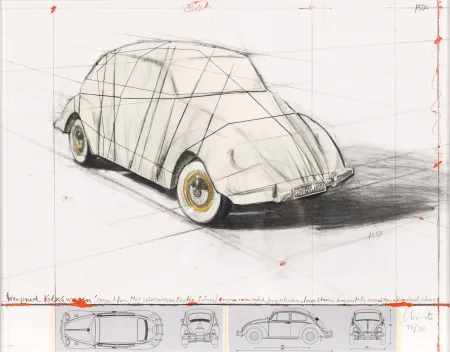 丝网印刷 Christo - Wrapped Volkswagen, Project for 1961 Volkswagen Beetle Saloon