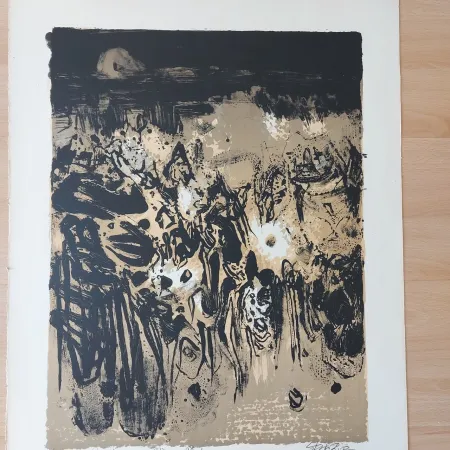 石版画 Chu Teh Chun  - Golden Times circa 1960