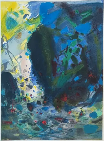 石版画 Chu Teh Chun  - Saison bleue (Planche I) 