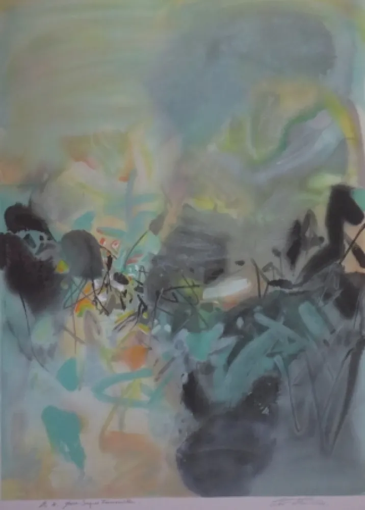 石版画 Chu Teh Chun  - Sans  titre XV