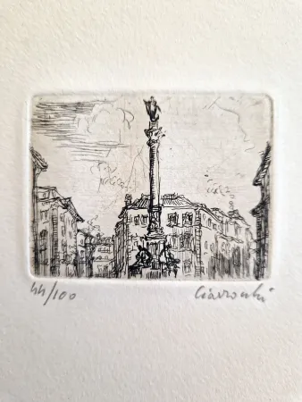 蚀刻版画 Ciarrocchi - Colonna dell'Immacolata