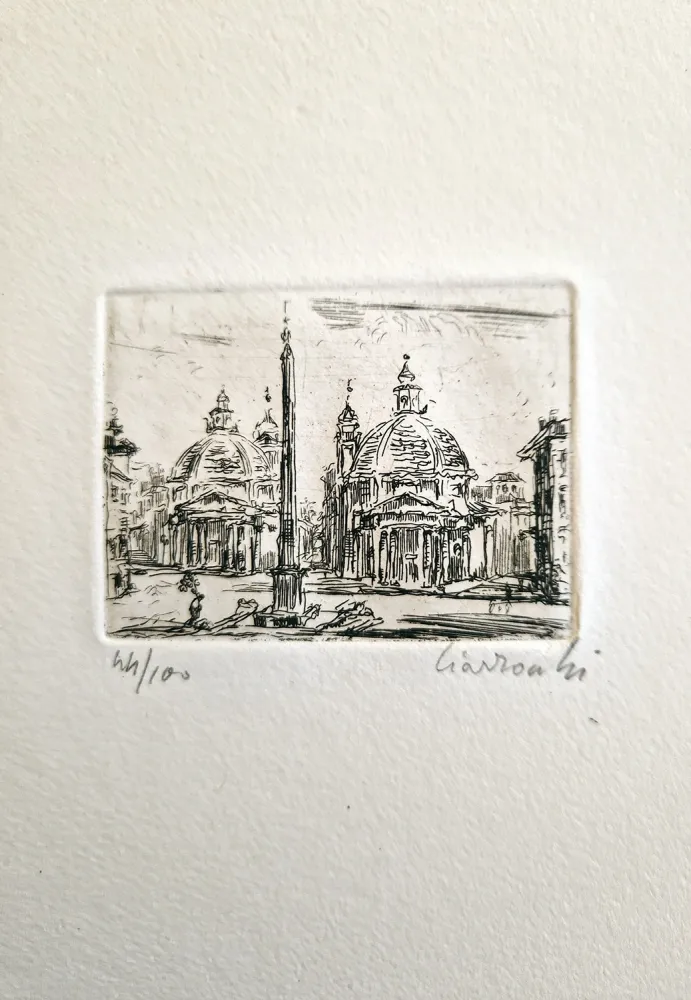蚀刻版画 Ciarrocchi - Piazza del Popolo