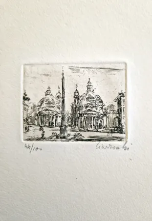 蚀刻版画 Ciarrocchi - Piazza del Popolo