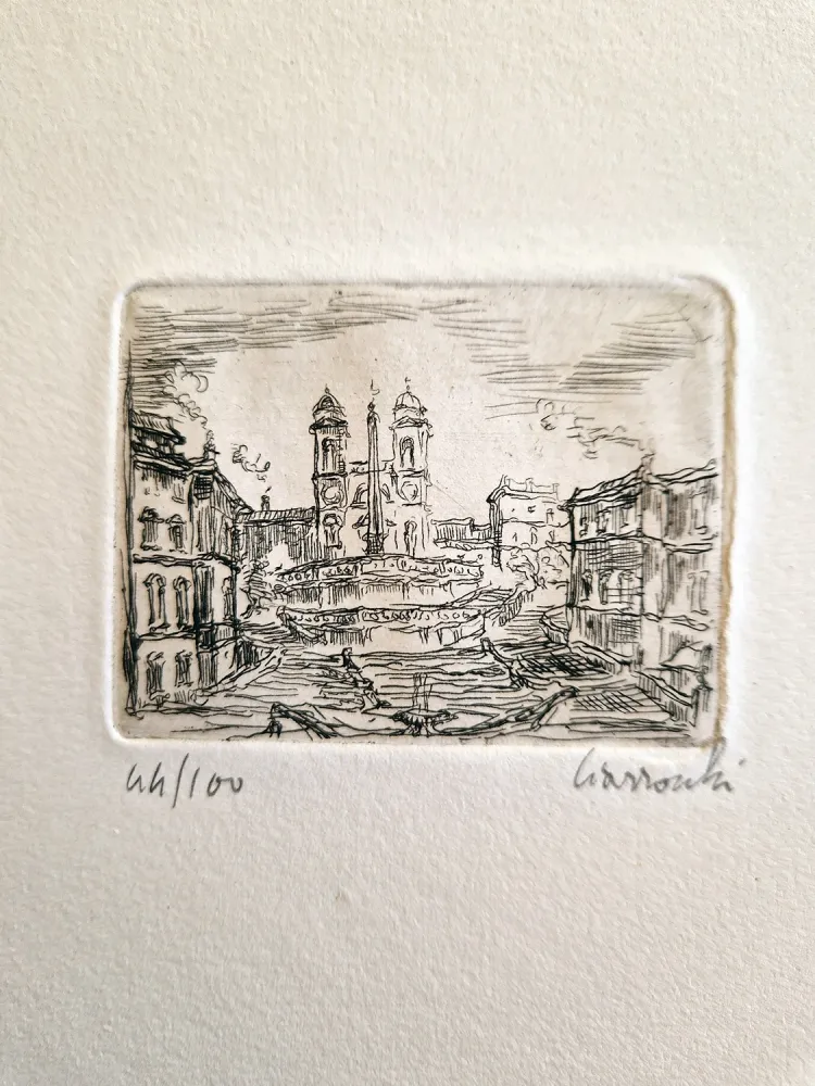 蚀刻版画 Ciarrocchi - Trinità dei Monti