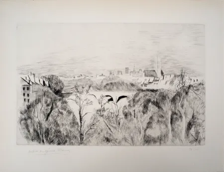 版画 Clairin - Le Pont Marie