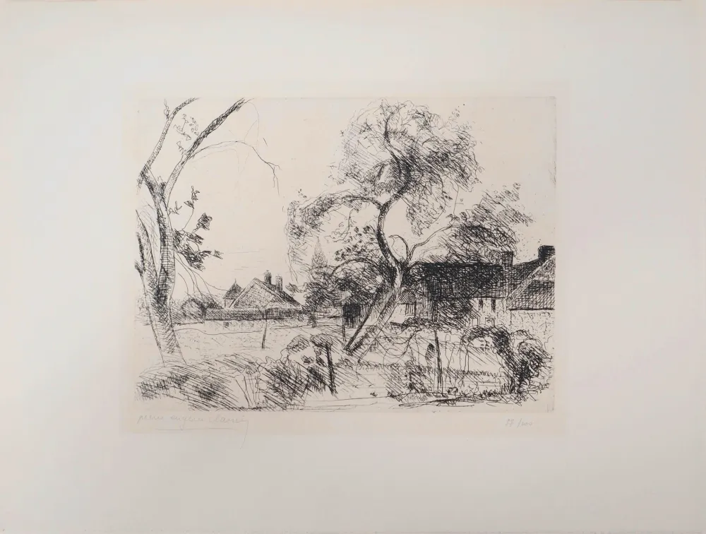 版画 Clairin - Maison de campagne à Saint-Loup