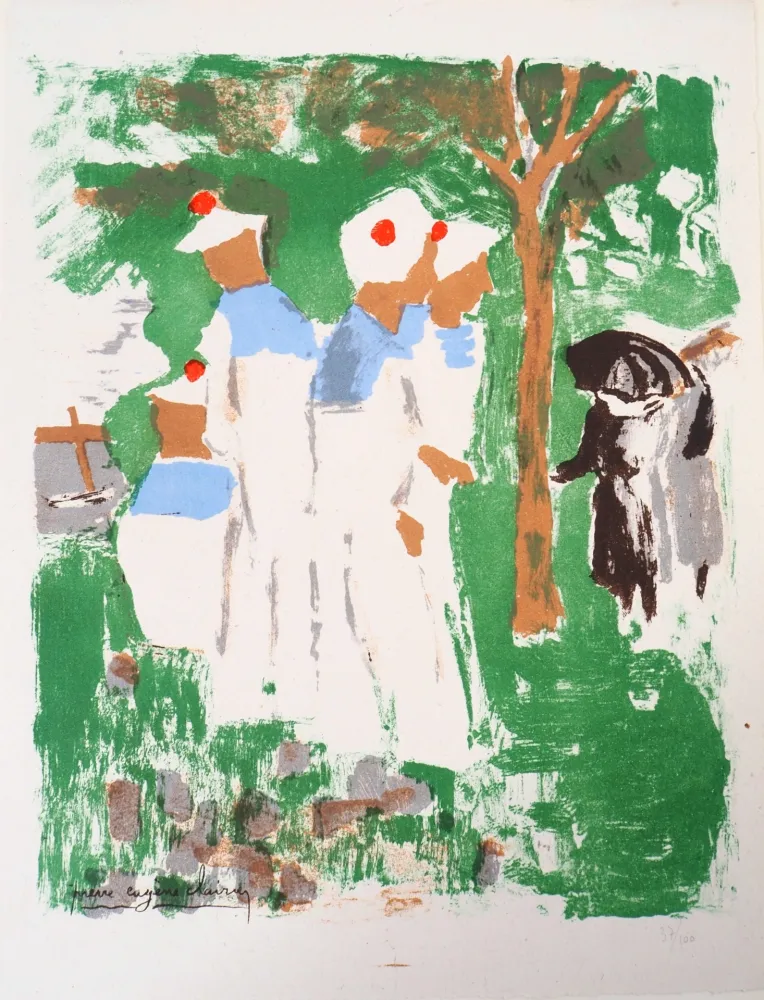 石版画 Clairin - Marins au Pardon de Lanriot