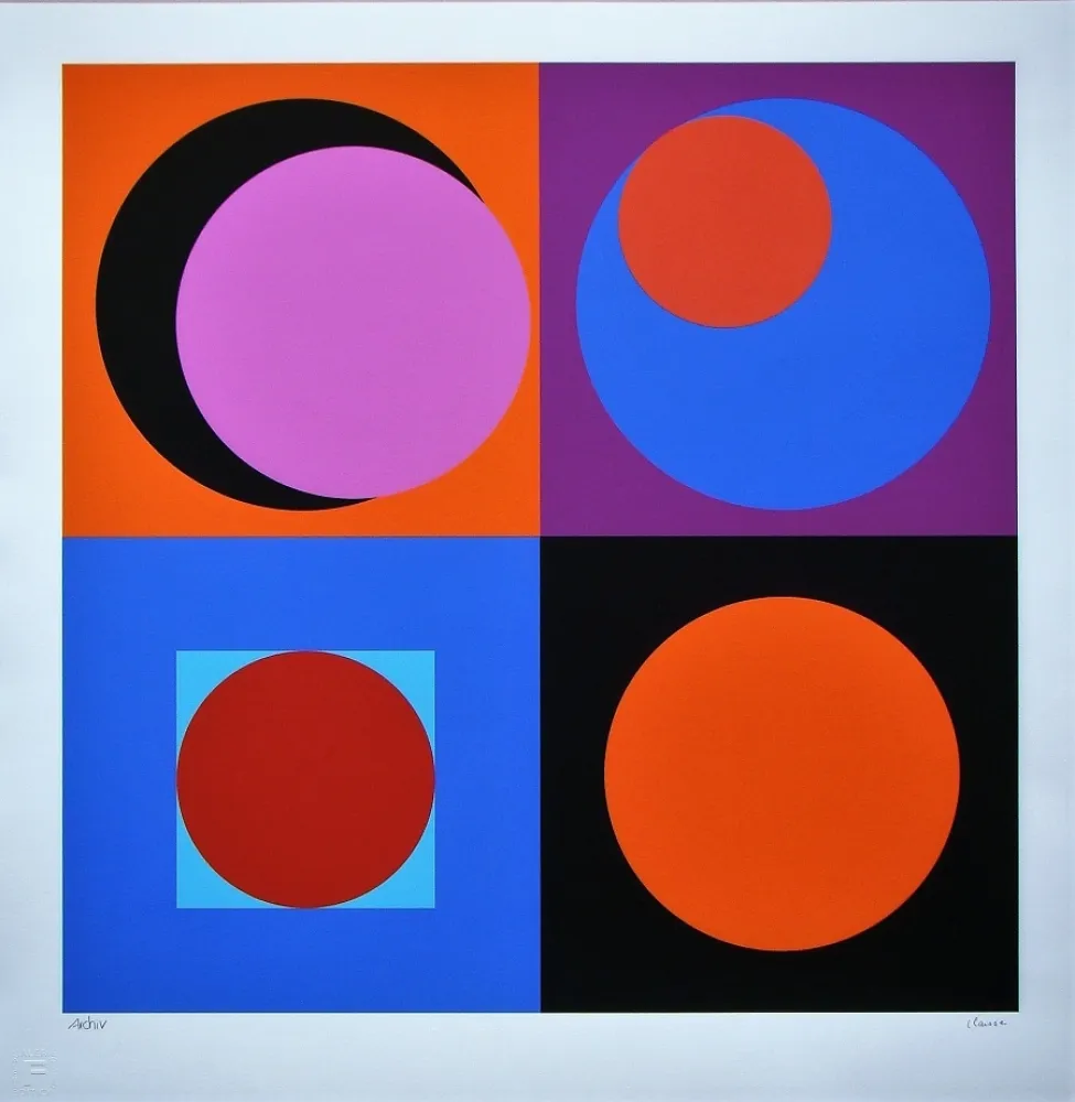 丝网印刷 Claisse - Composition géométrique