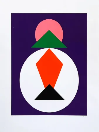 丝网印刷 Claisse - Composition géométrique 