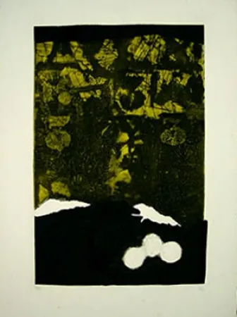 蚀刻版画 Clavé - BLEU ET NOIR