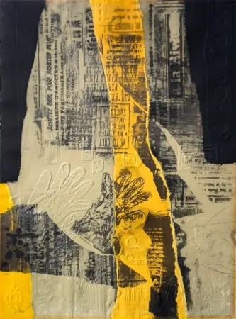 蚀刻版画 Clavé - Composición con Amarillo