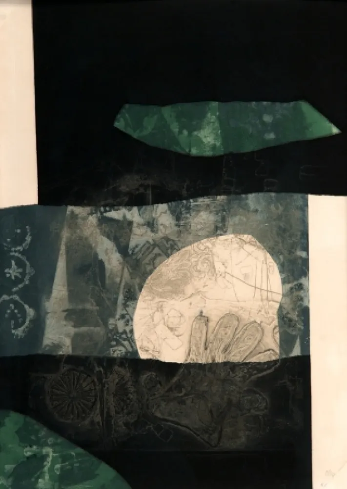 金刚砂版画 Clavé - En noir et vert