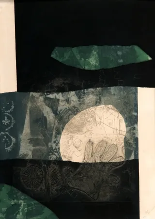 金刚砂版画 Clavé - En noir et vert