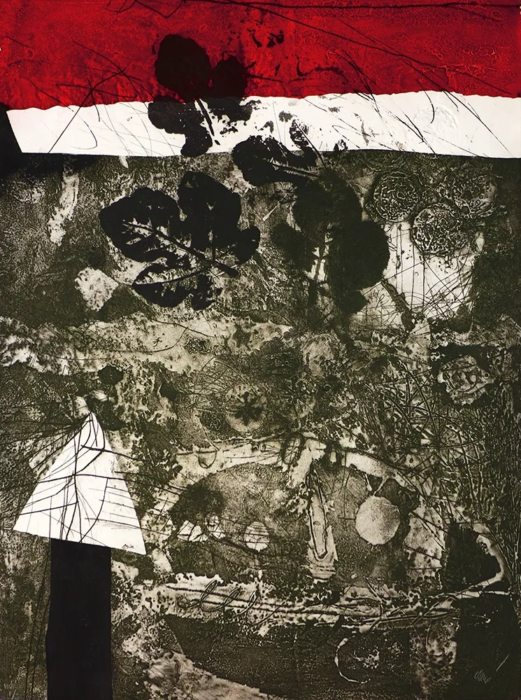 版画 Clavé - Guerrier aux feuilles