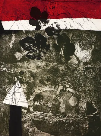 版画 Clavé - Guerrier aux feuilles