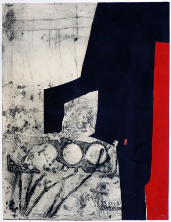 版画 Clavé - Instrument bande rouge