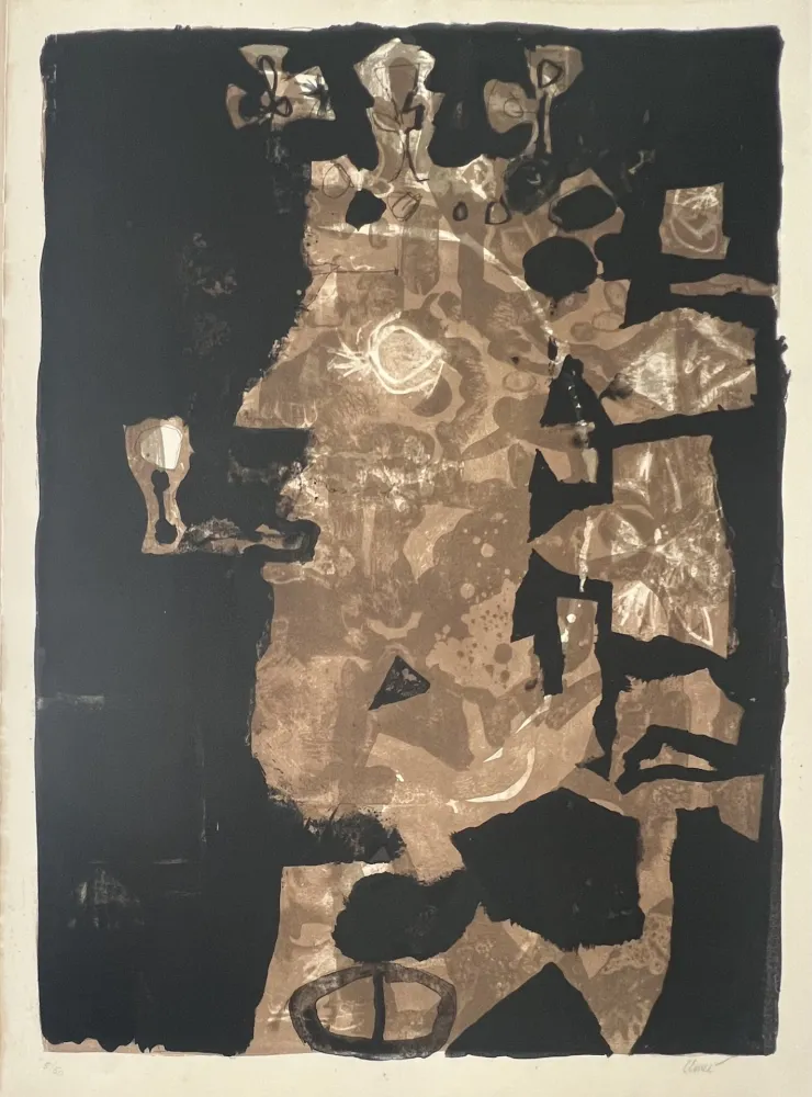 石版画 Clavé - Le roi à la pipe , 1952