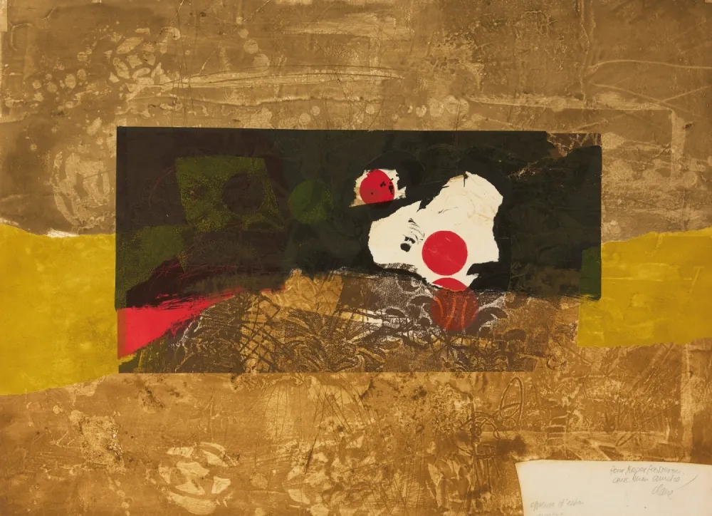 版画 Clavé - Points rouge et vert