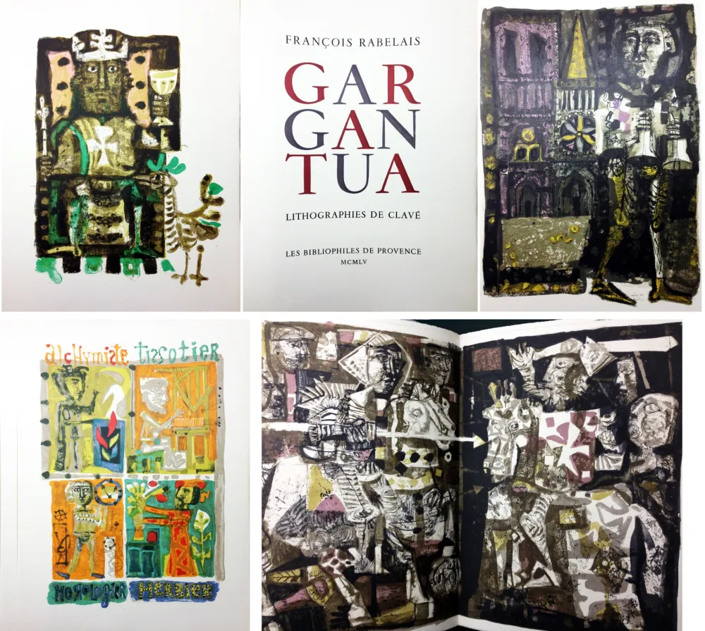 插图书 Clavé - Rabelais. GARGANTUA. 61 lithographies originales de Clavé (1955)