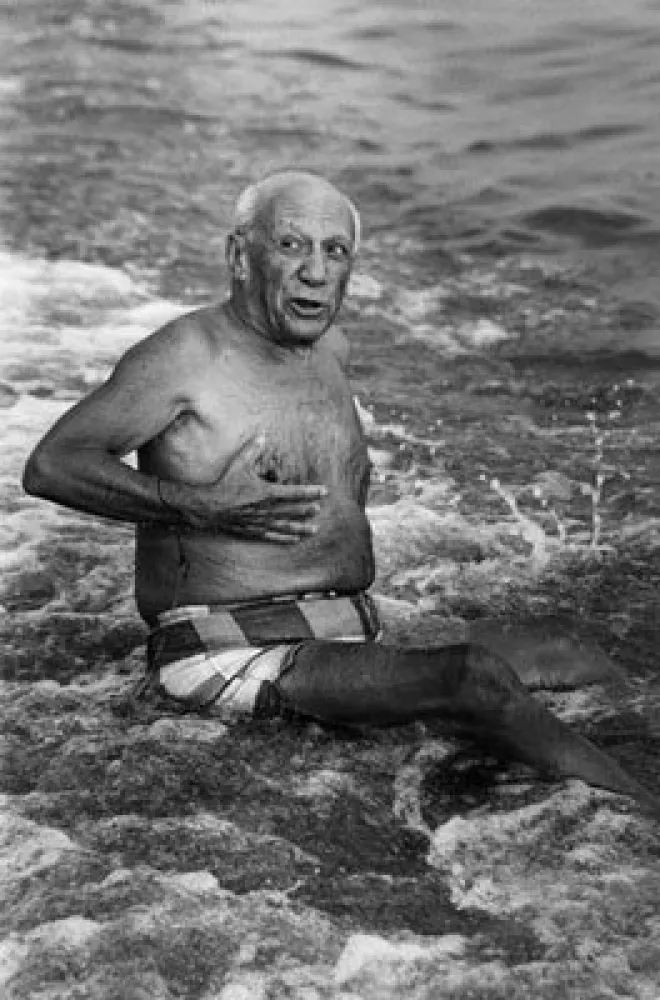 摄影 Clergue - Picasso en la playa I