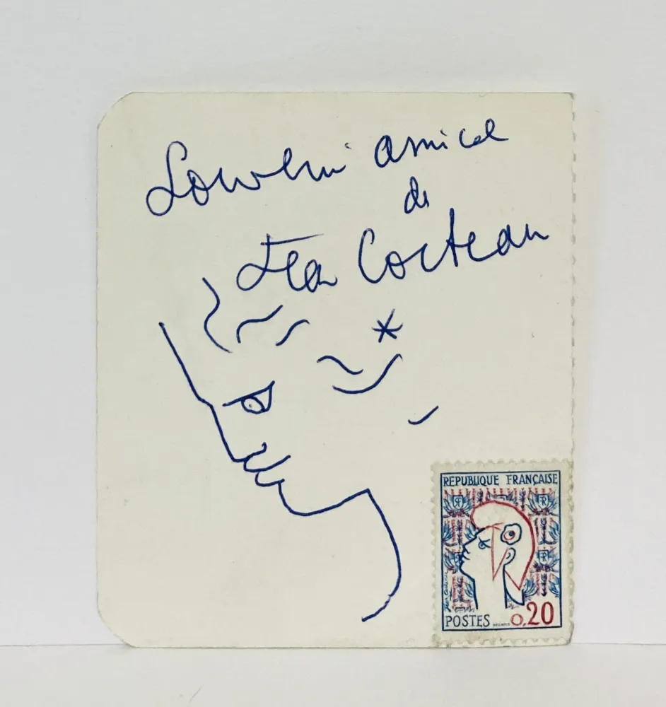 无技术 Cocteau - Dessin au stylo bille. circa 1961. 
