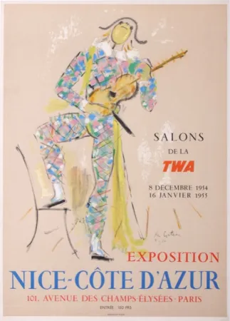 石版画 Cocteau - Exposition Nice - Côte d'Azur Salons de la TWA, 