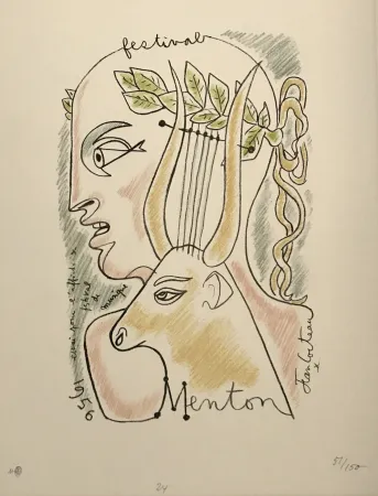 石版画 Cocteau - Festival de Musique Menton