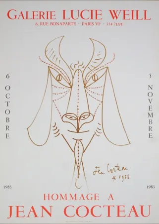 石版画 Cocteau - Hommage à Jean Cocteau, 1983