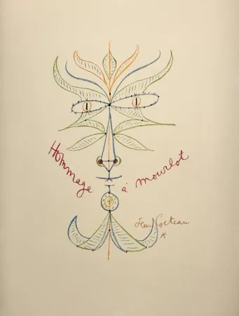 石版画 Cocteau - Hommage a Mourlot