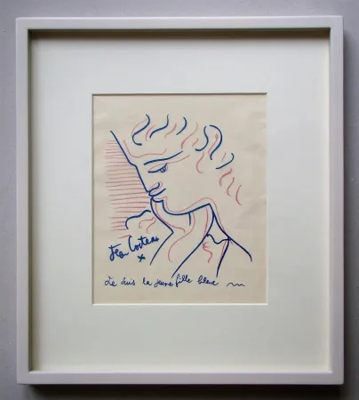 石版画 Cocteau - Je suis la jeune fille bleue
