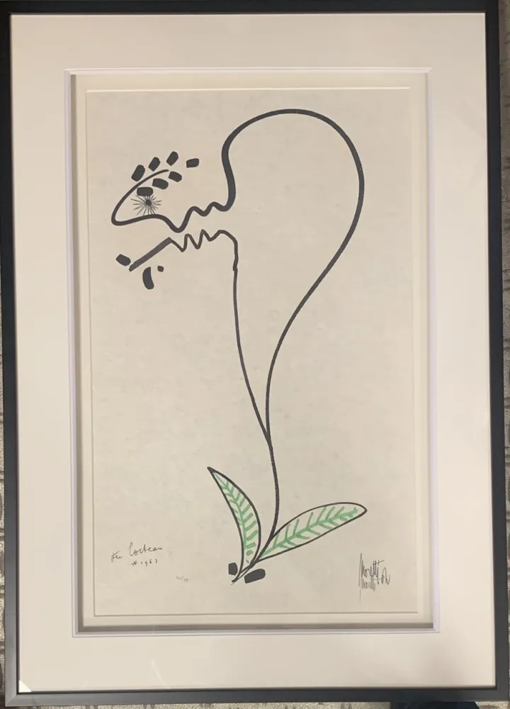 石版画 Cocteau - La fleur