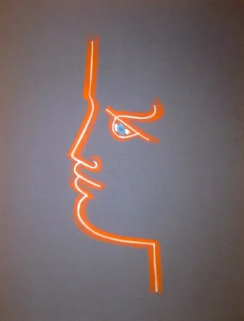 石版画 Cocteau - Le trait de feu (Blue)