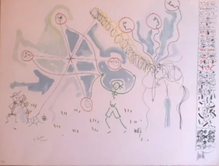 石版画 Cocteau - L'enfance