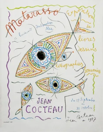 石版画 Cocteau - Matarasso (Gallery exhibition poster)