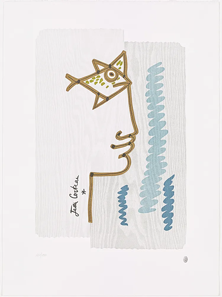 石版画 Cocteau - Oeil de poisson 