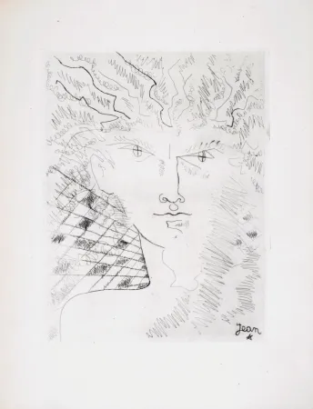 蚀刻版画 Cocteau - Portrait surréaliste, 1946