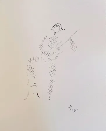 石版画 Cocteau - Sous le manteau de feu