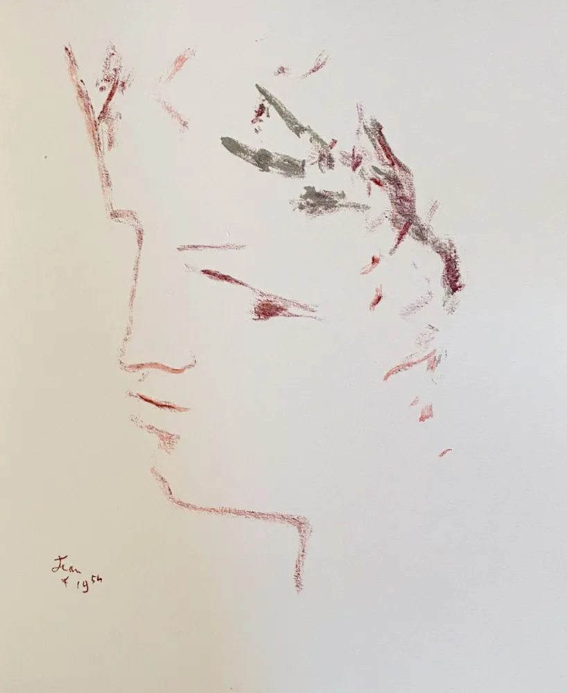 石版画 Cocteau - Sous le manteau de feu